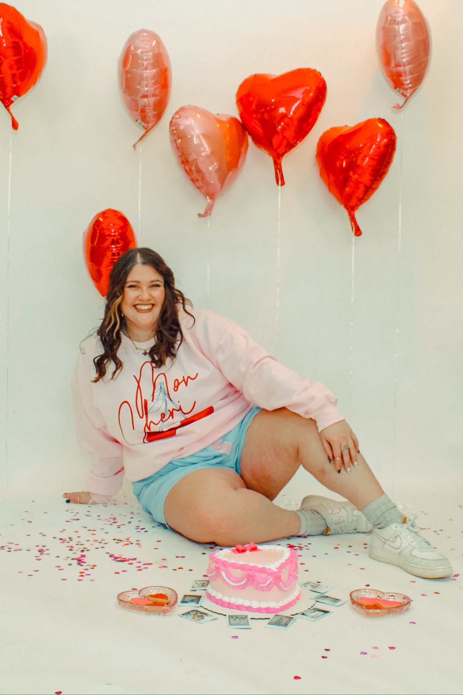 Underground Original Design: Mon Cheri, Cherries Boxy Cotton Sweatshirt