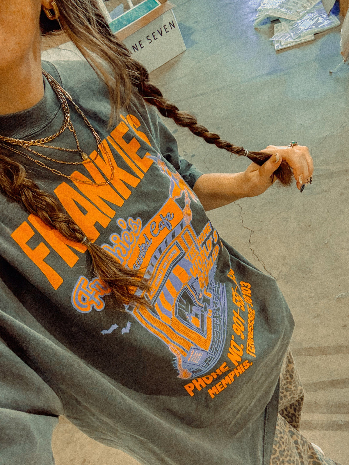 Frankie's Haunted Cafe Boxy Oversized TShirt