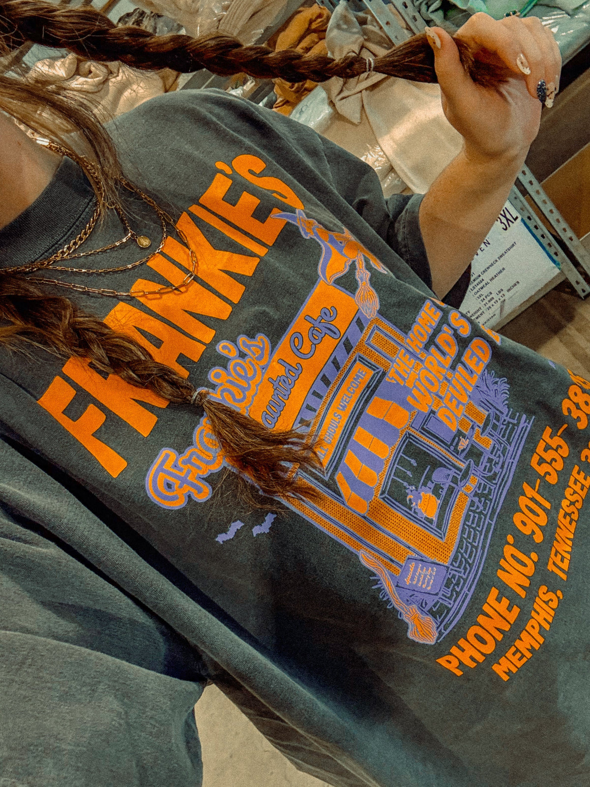 Frankie's Haunted Cafe Boxy Oversized TShirt