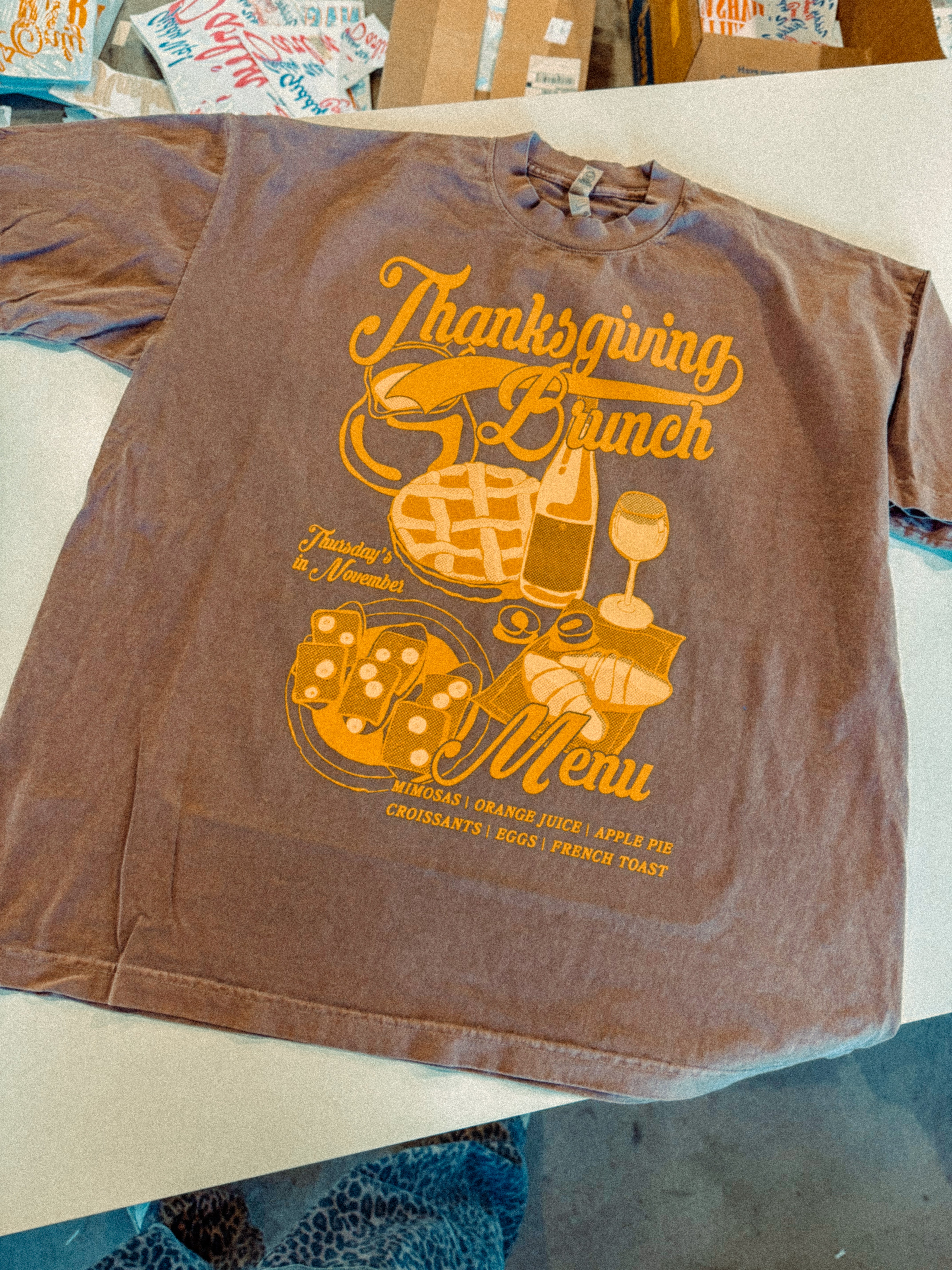 Underground Original Design: Thanksgiving Brunch, Fall Boxy Cotton T-Shirt