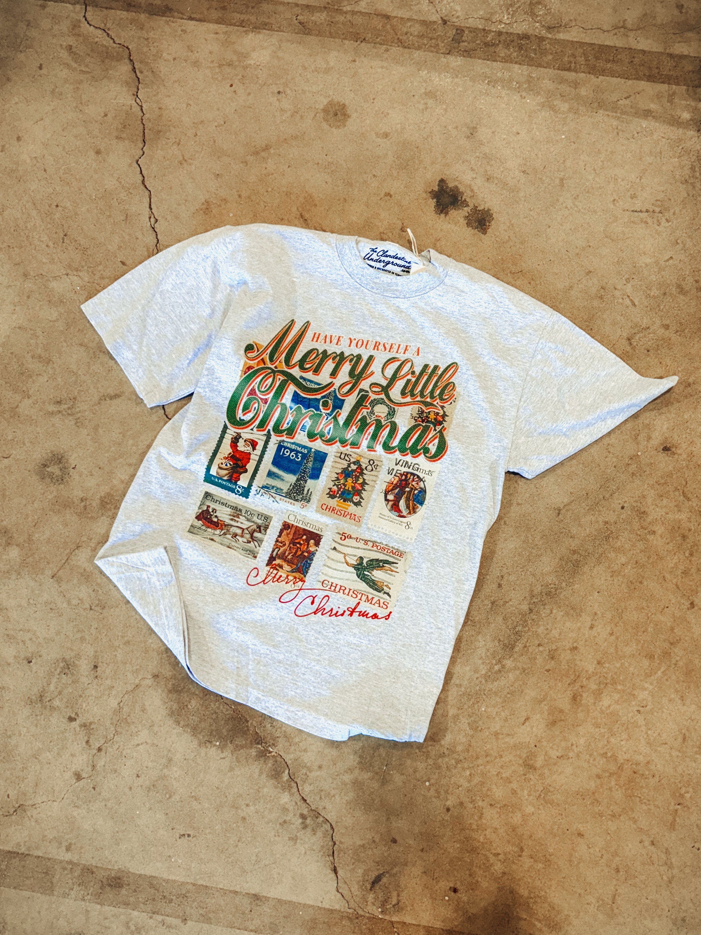 Underground Original Design: Have a Merry Christmas, Stamps Boxy Cotton T-Shirt