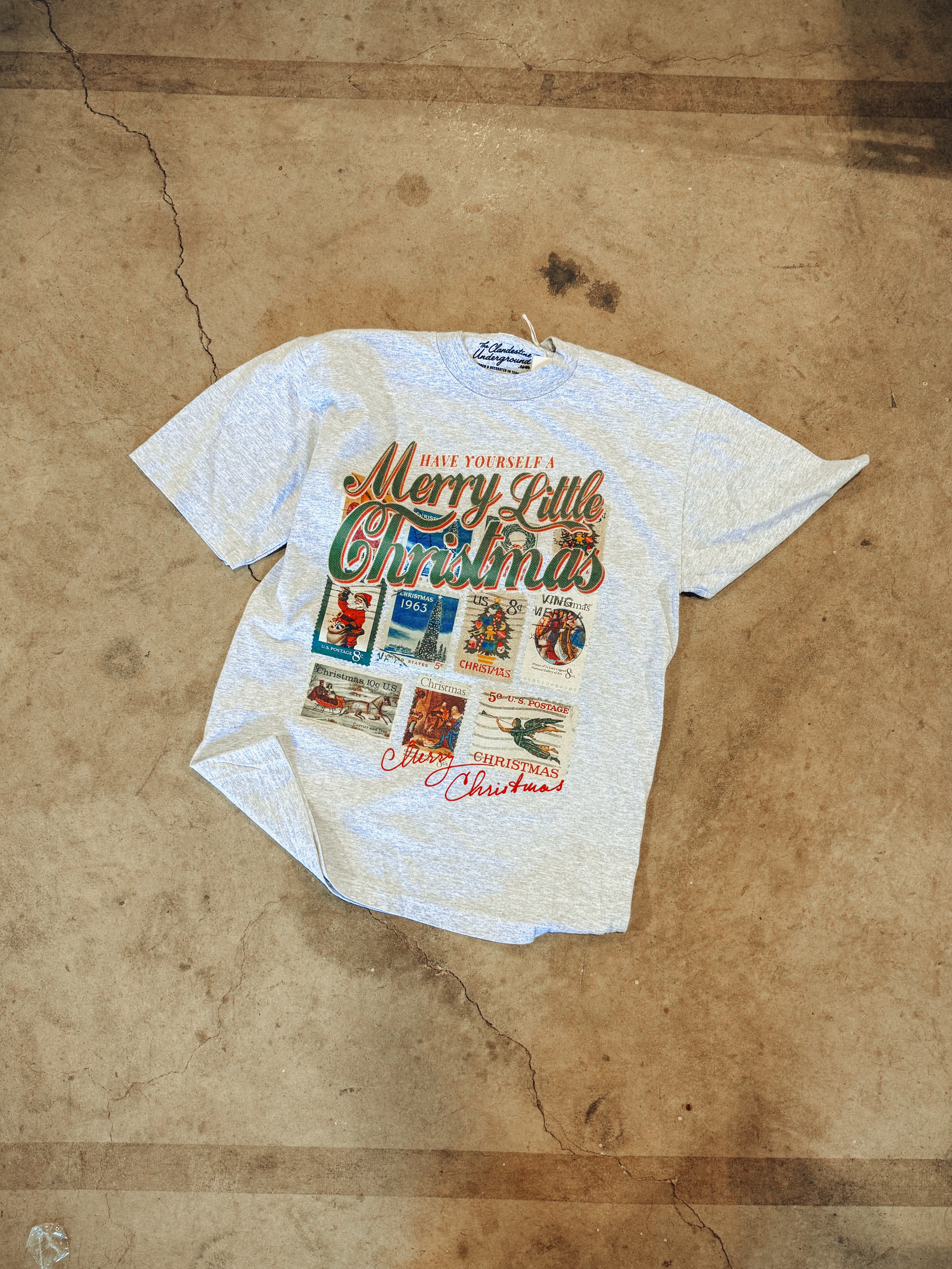 Underground Original Design: Have a Merry Christmas, Stamps Boxy Cotton T-Shirt