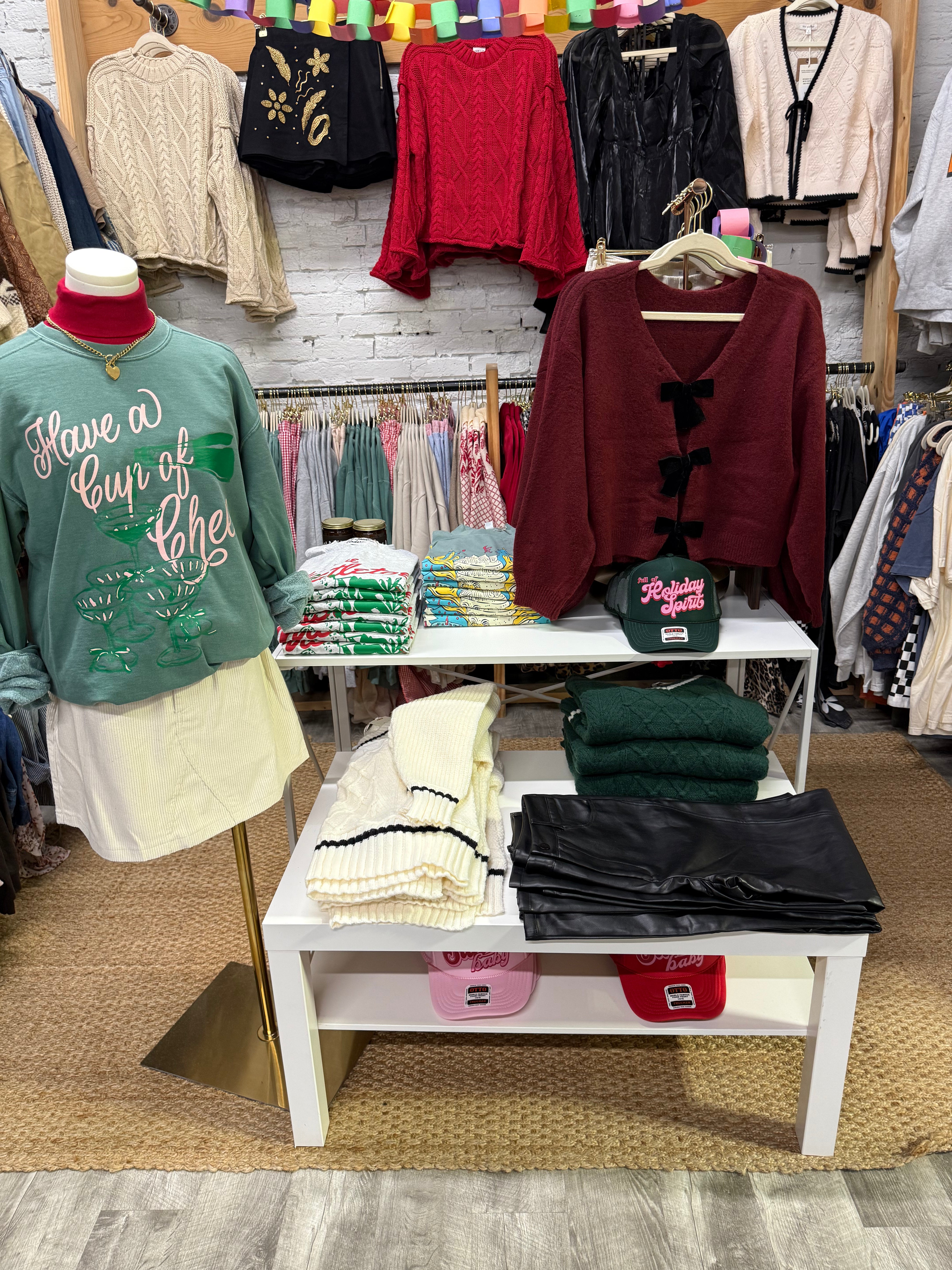 Red Back Bow Detail Sweater