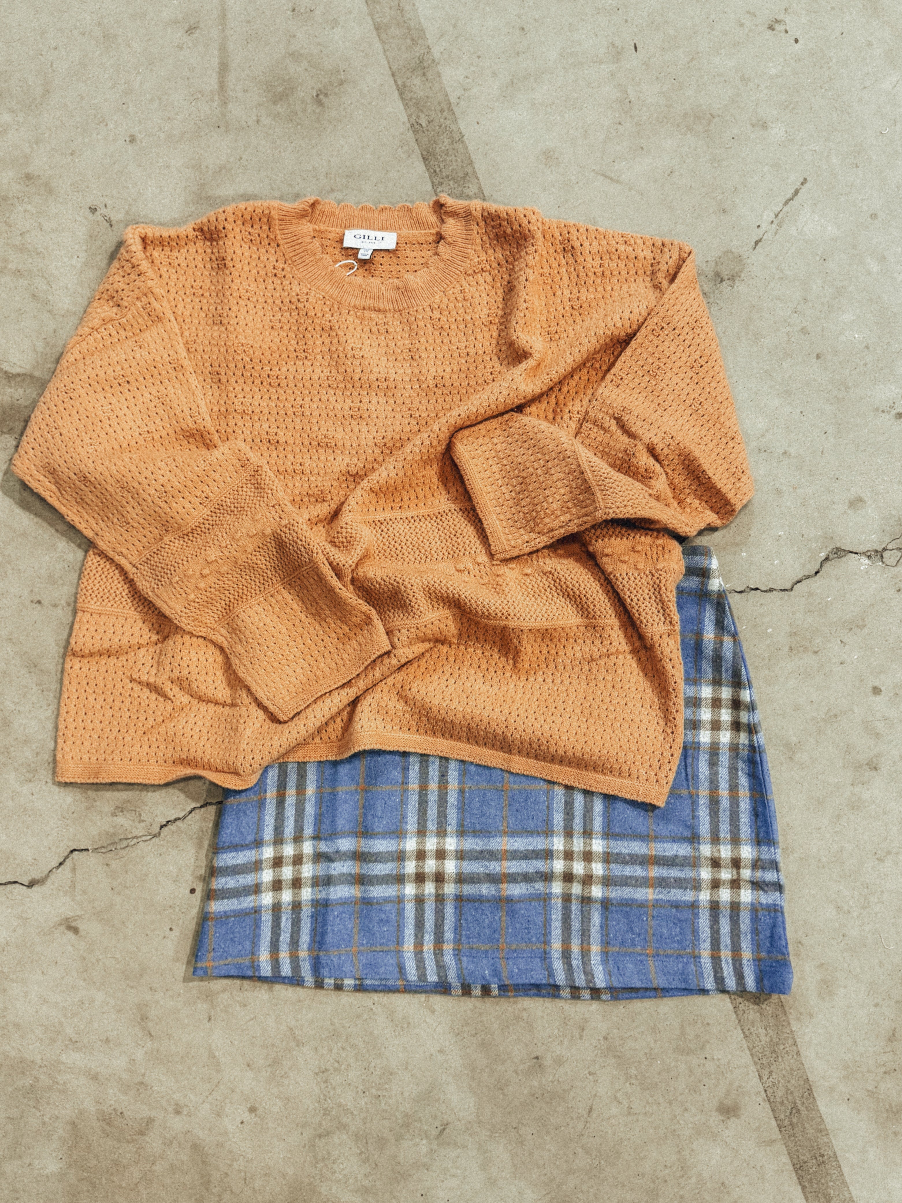 Blue Plaid Skirt | Curvy