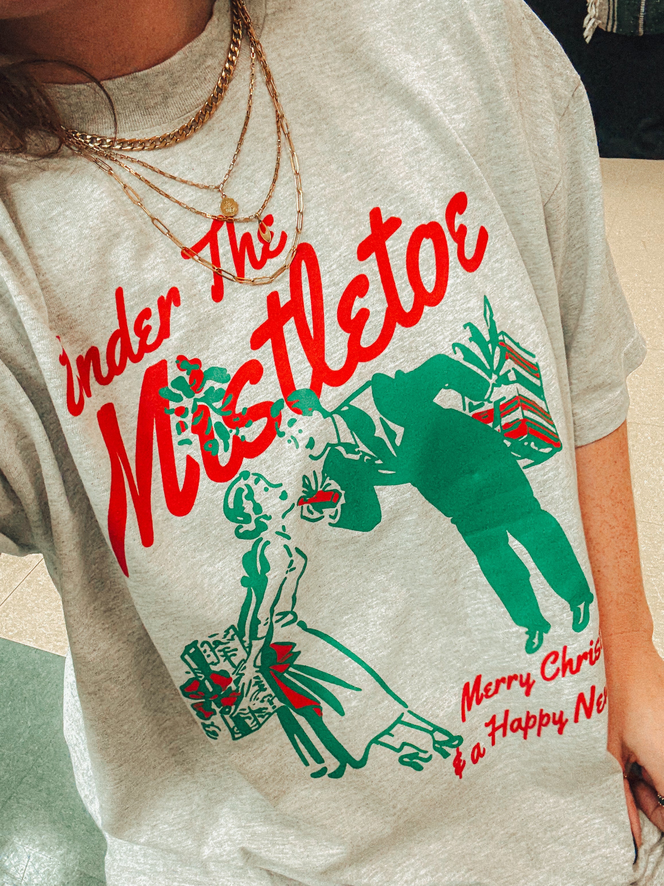 Underground Original Design: See You under the Mistletoe, Holiday Boxy Cotton T-Shirt