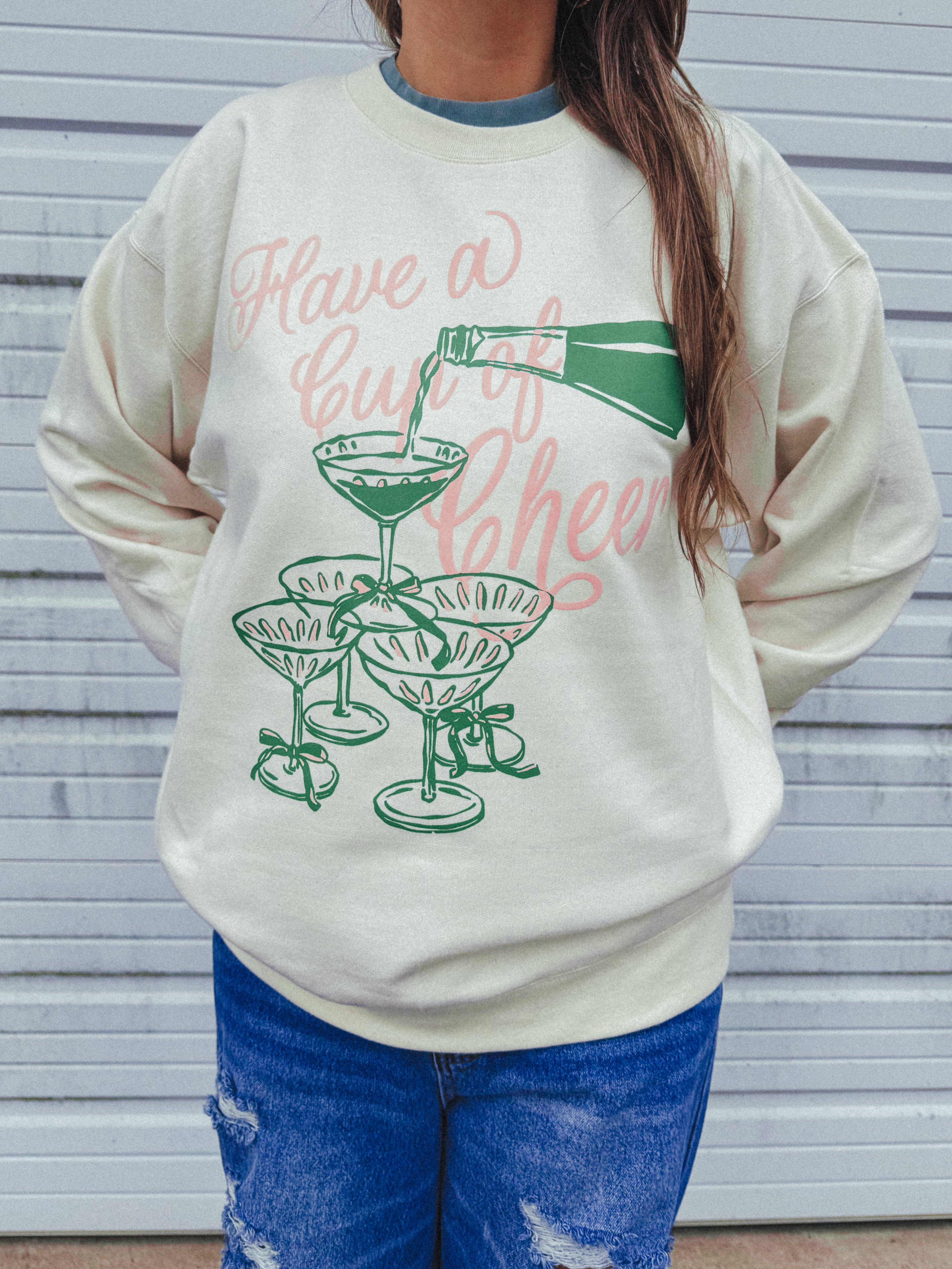 Underground Original Design: Have a Cup of Cheer Boxy Cotton Sweatshirt