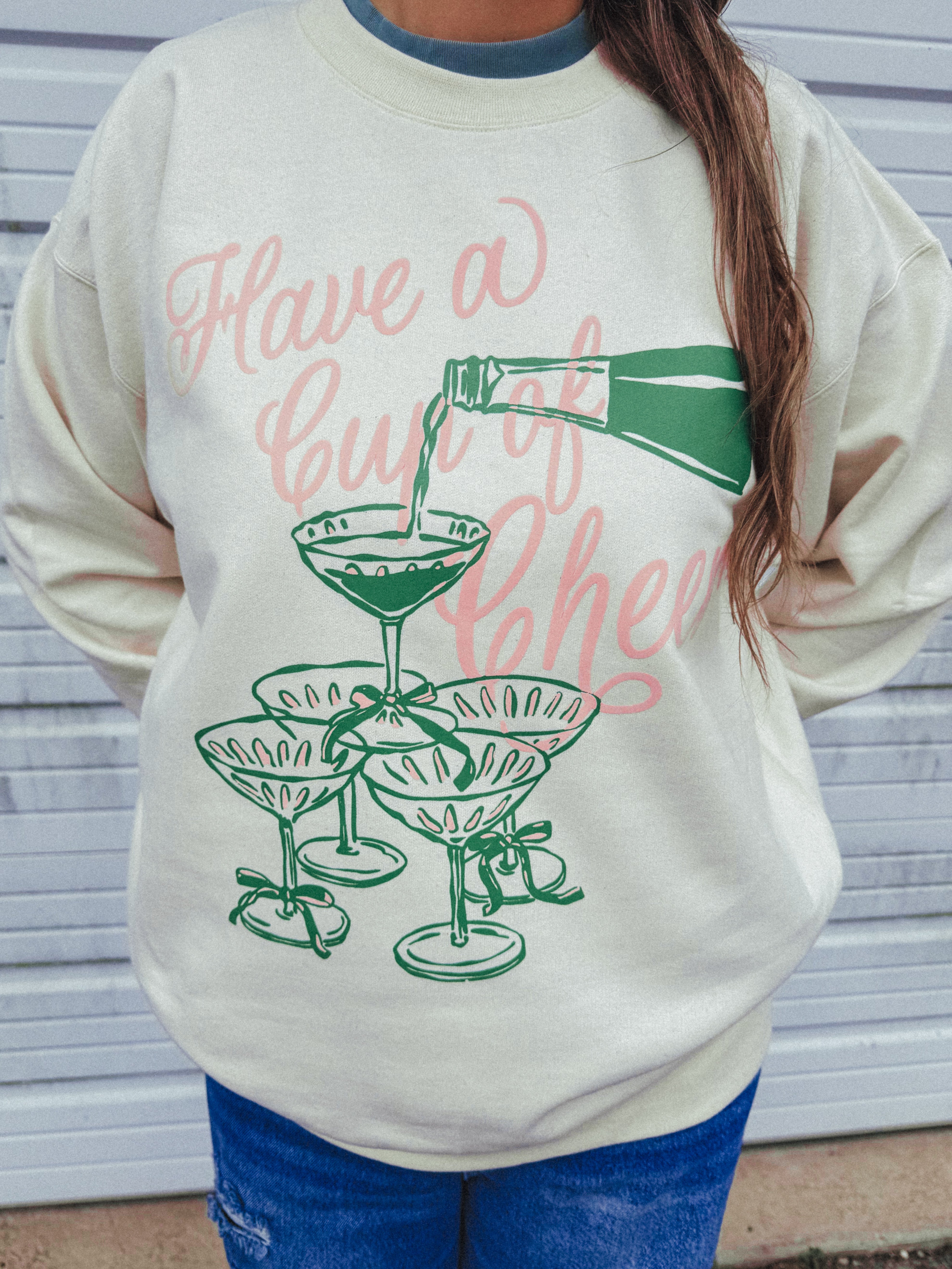 Underground Original Design: Have a Cup of Cheer Boxy Cotton Sweatshirt