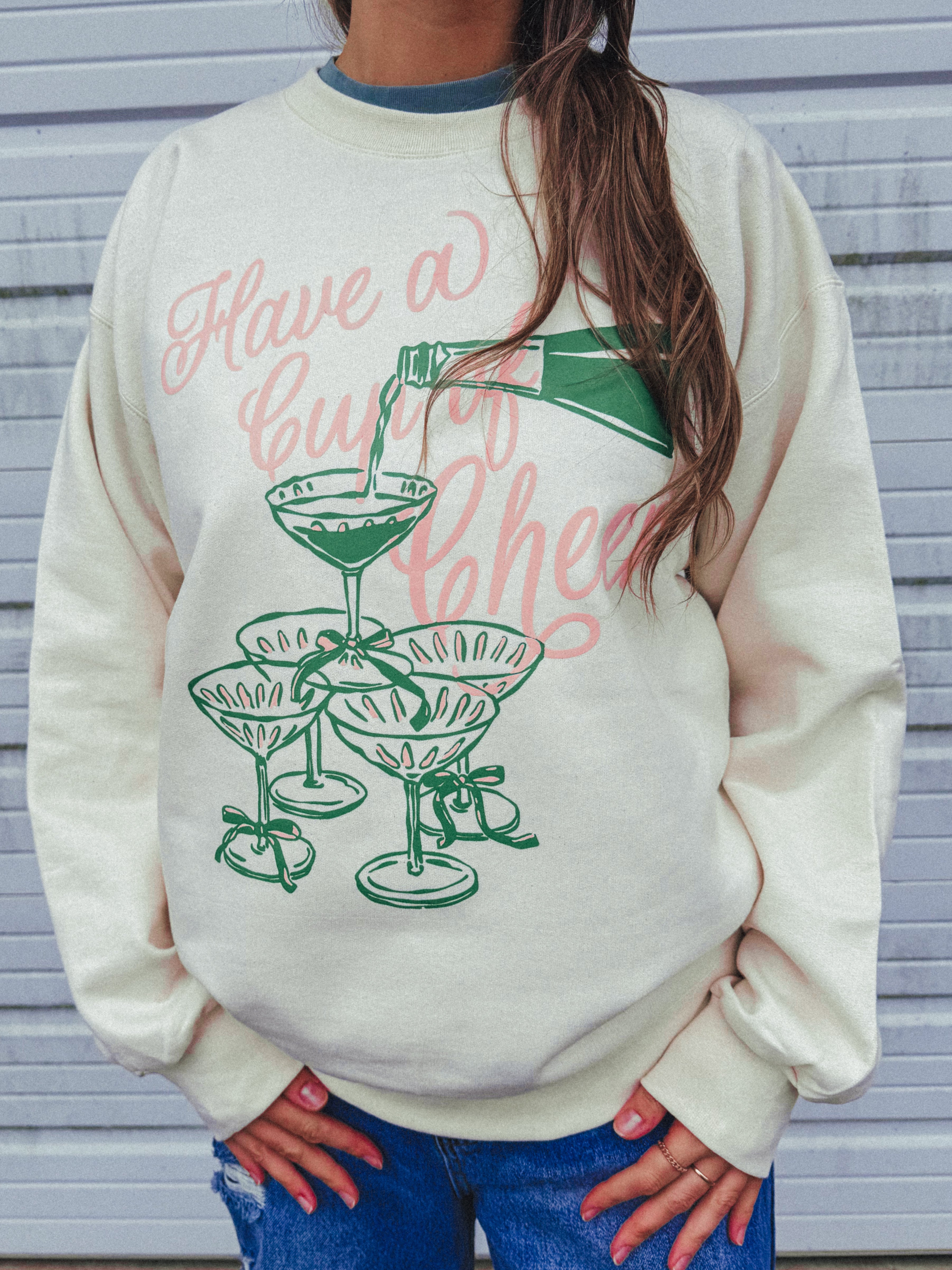 Underground Original Design: Have a Cup of Cheer Boxy Cotton Sweatshirt