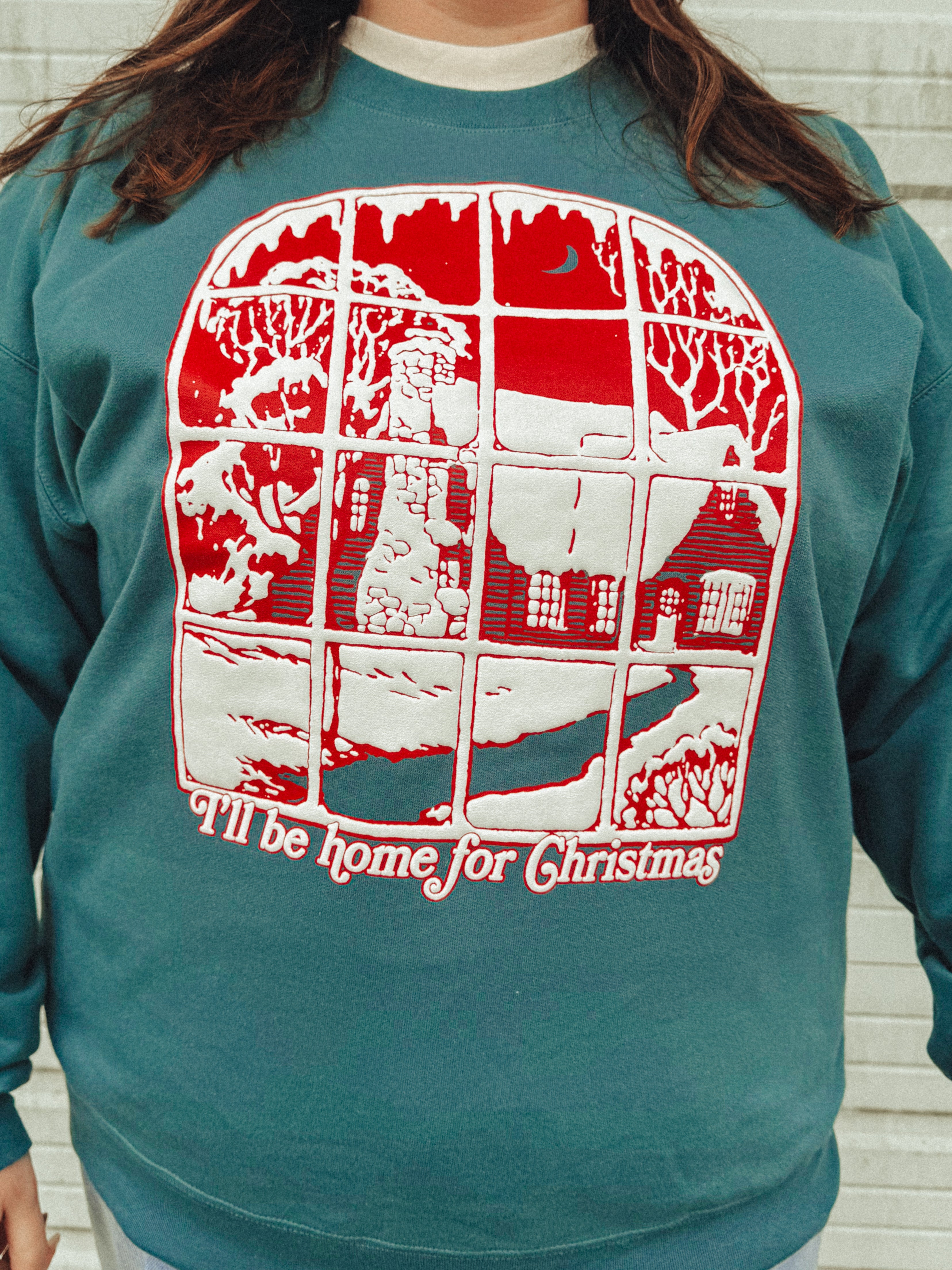 Underground Original Design: Home For Christmas, Vintage Puff Boxy Cotton Sweatshirt