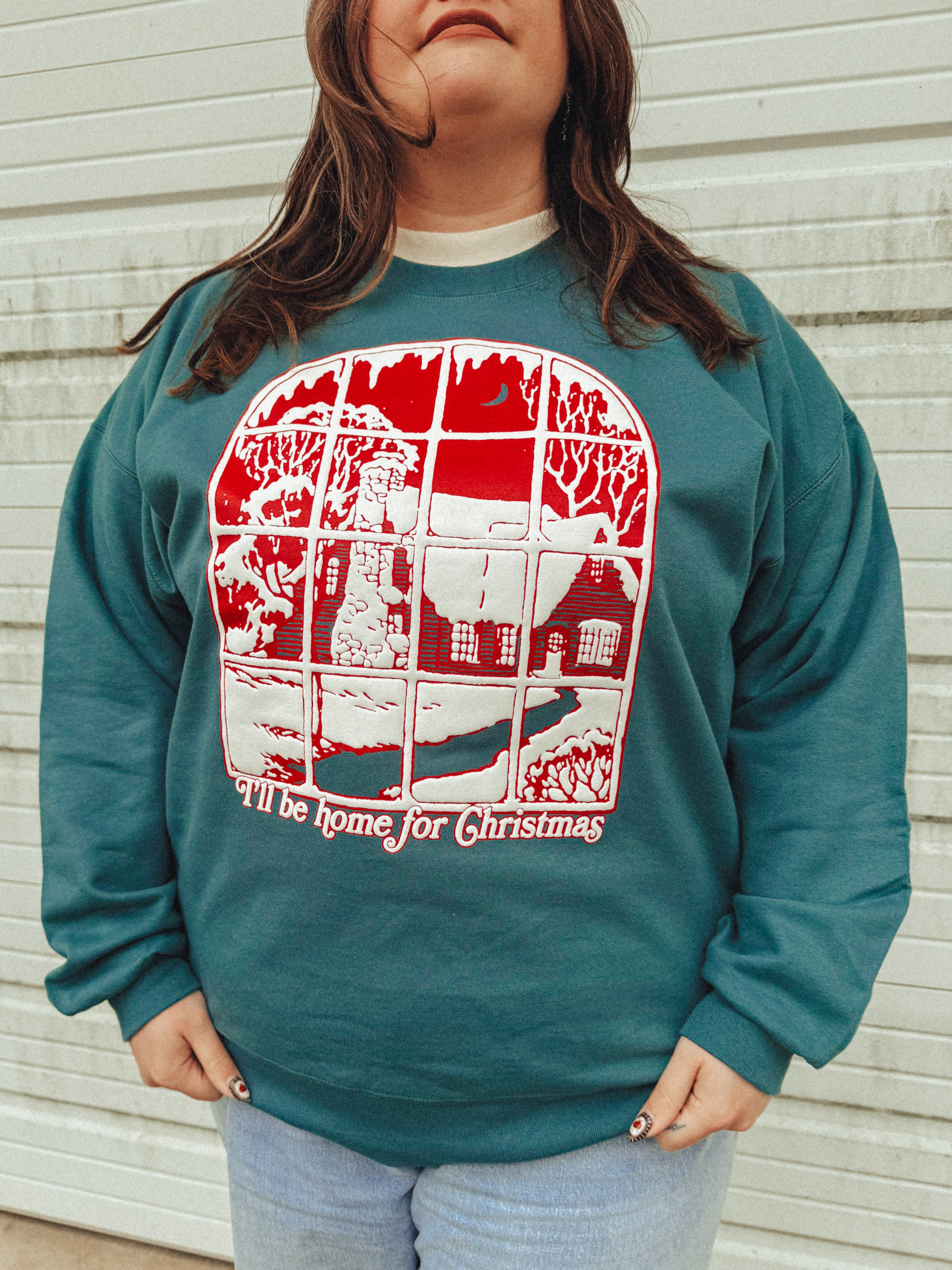 Underground Original Design: Home For Christmas, Vintage Puff Boxy Cotton Sweatshirt