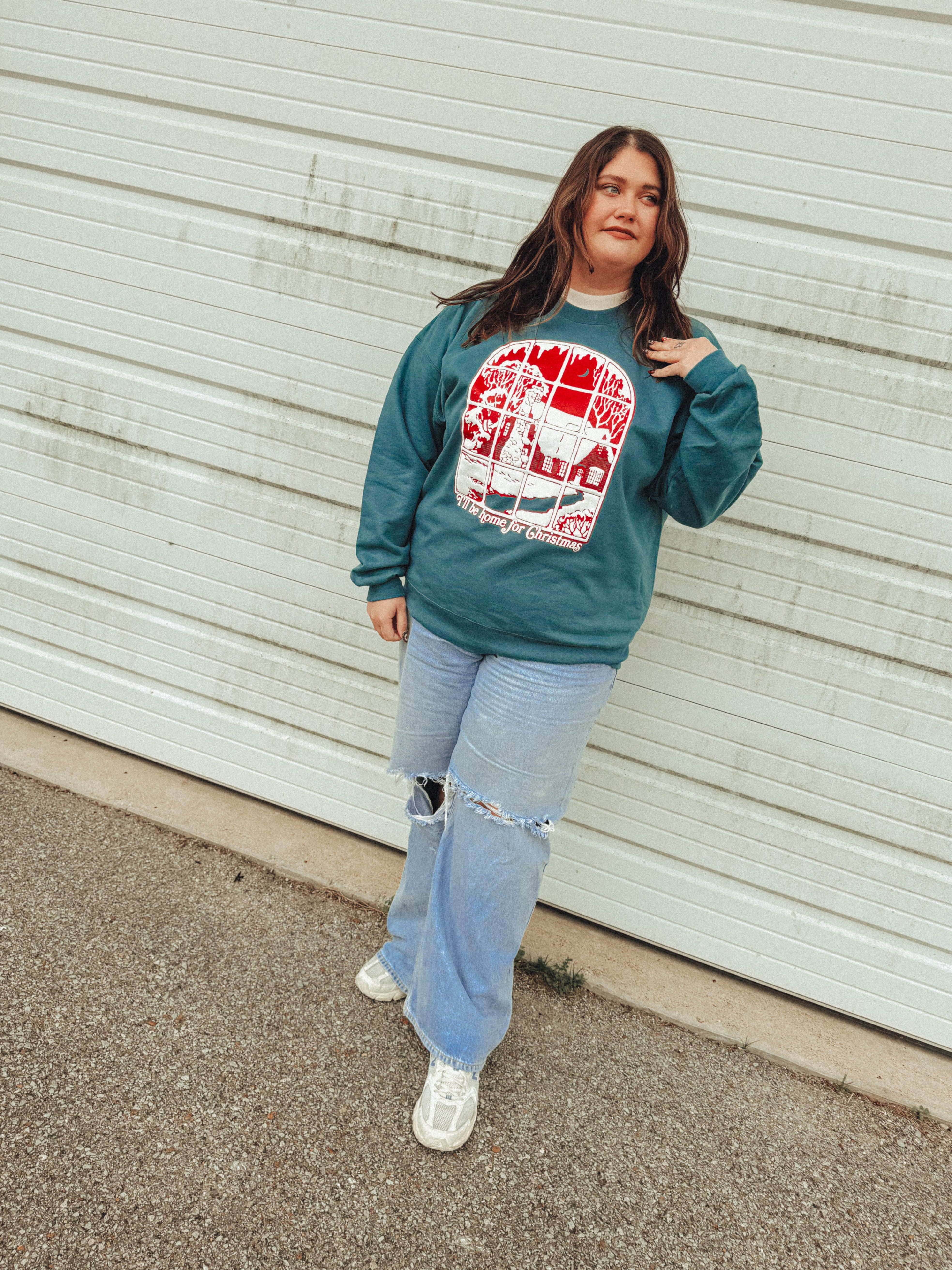 Underground Original Design: Home For Christmas, Vintage Puff Boxy Cotton Sweatshirt