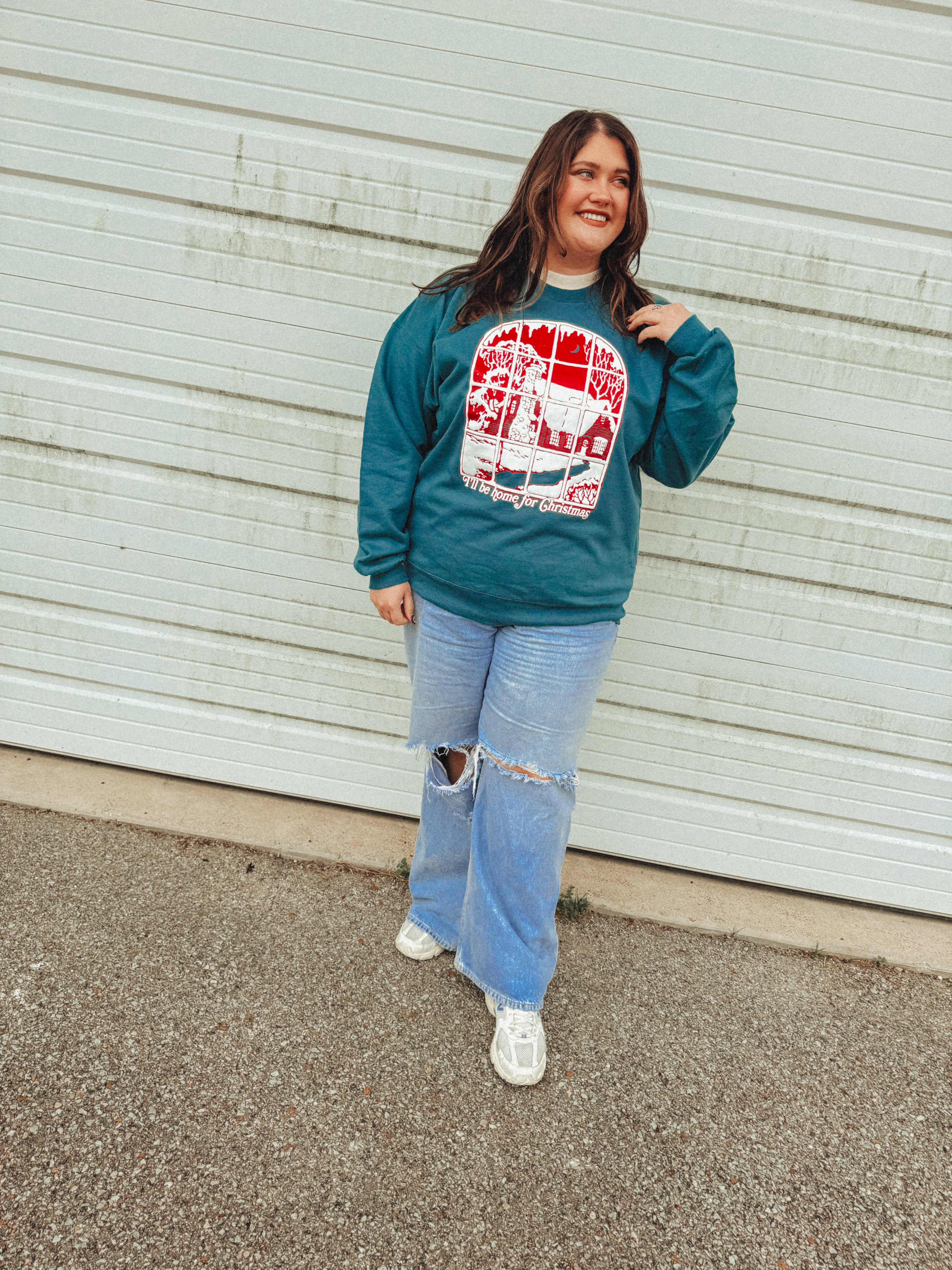 Underground Original Design: Home For Christmas, Vintage Puff Boxy Cotton Sweatshirt