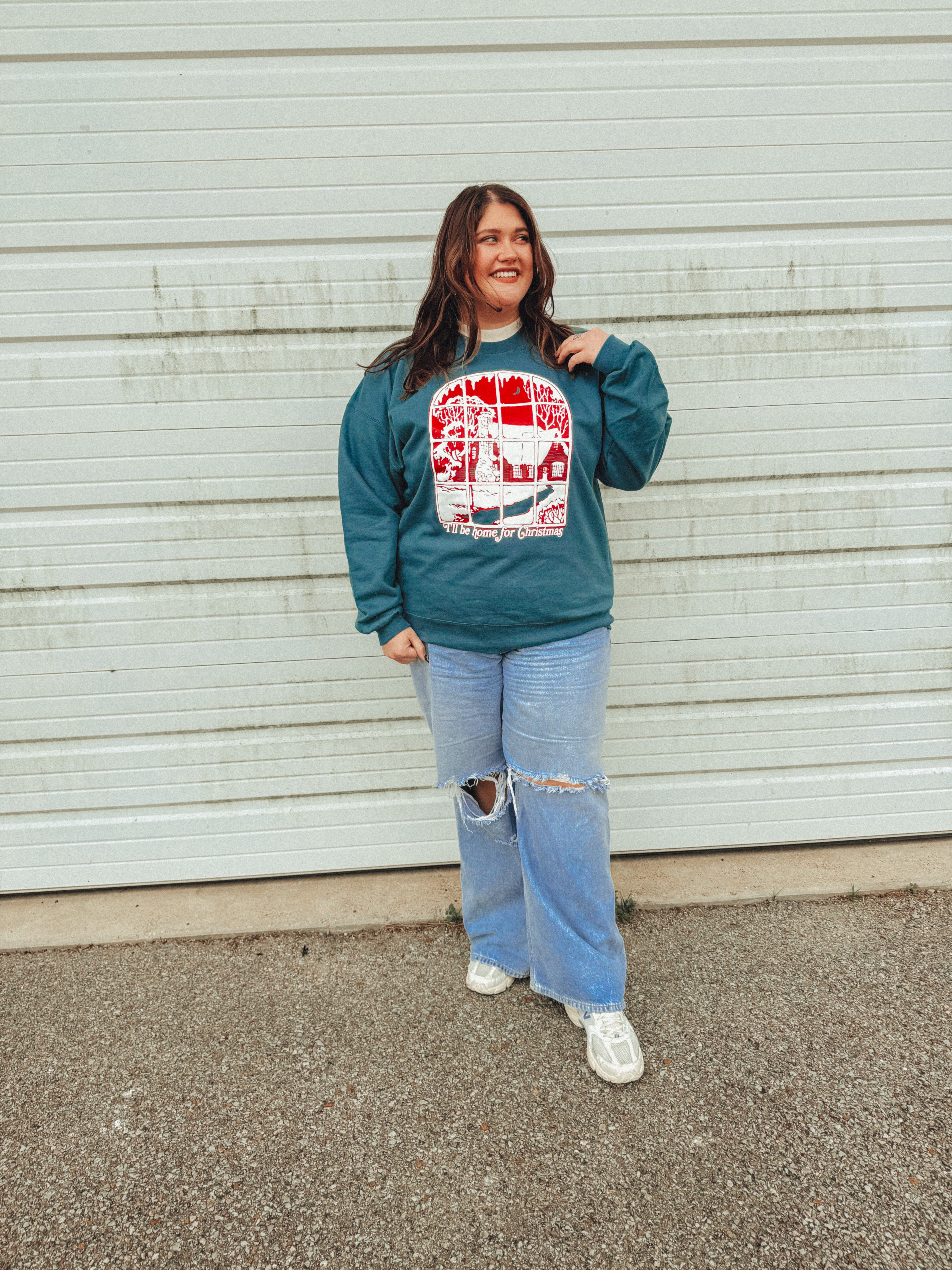 Underground Original Design: Home For Christmas, Vintage Puff Boxy Cotton Sweatshirt