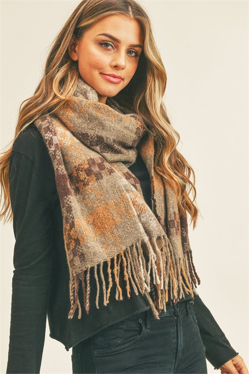 Oversized Checkerboard Scarf