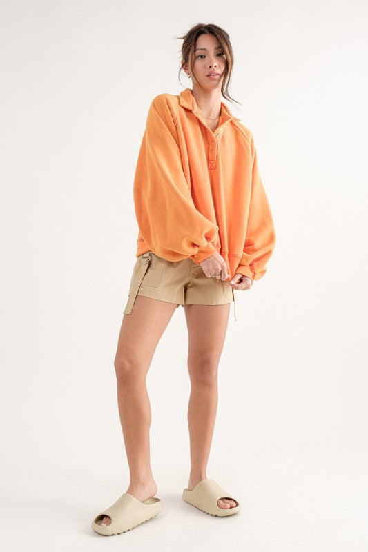 GBO Oversized Henley Pullover