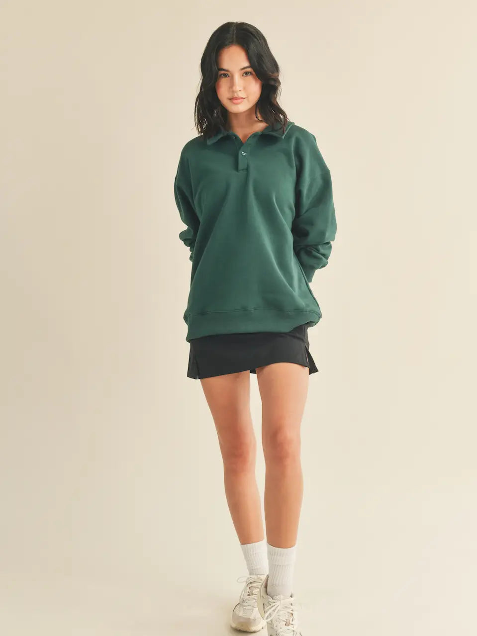 Oversized Cozy Polo Pullover