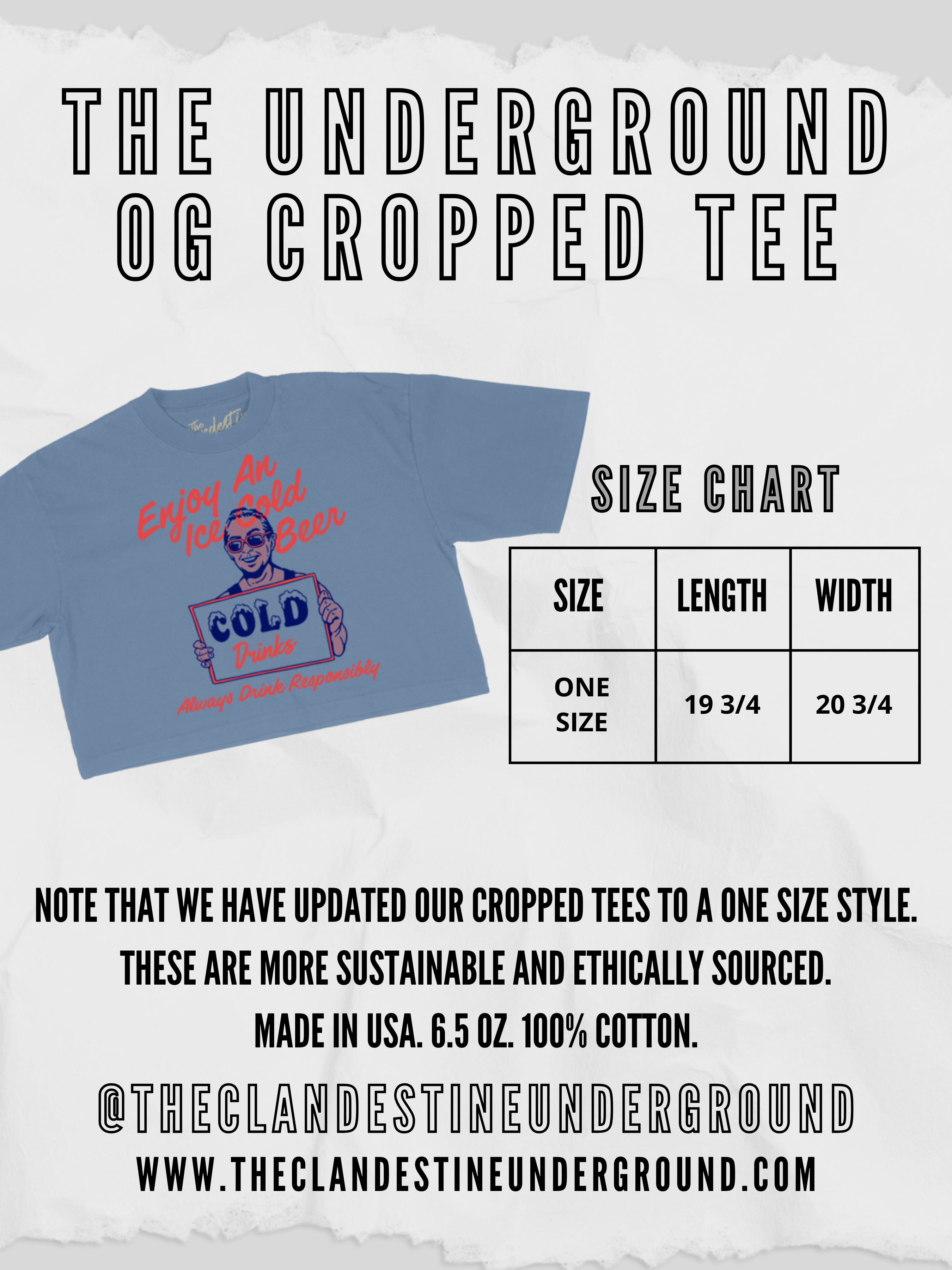 Underground Original Design: Enjoy An Iced Cold Beer Cropped T-Shirt