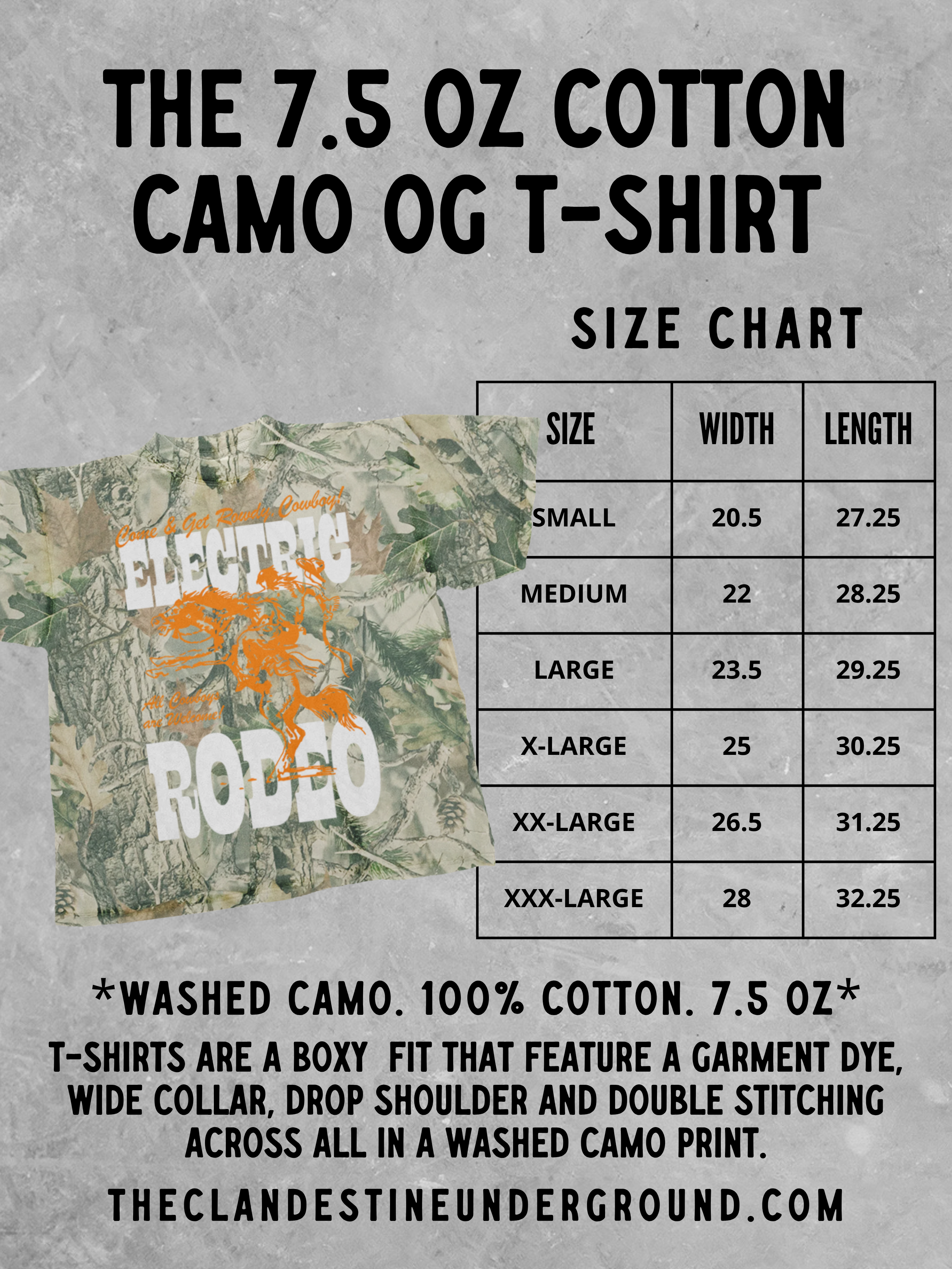 Underground Original Design: Good Luck Darlin!, Camo Western Boxy Cotton TShirt