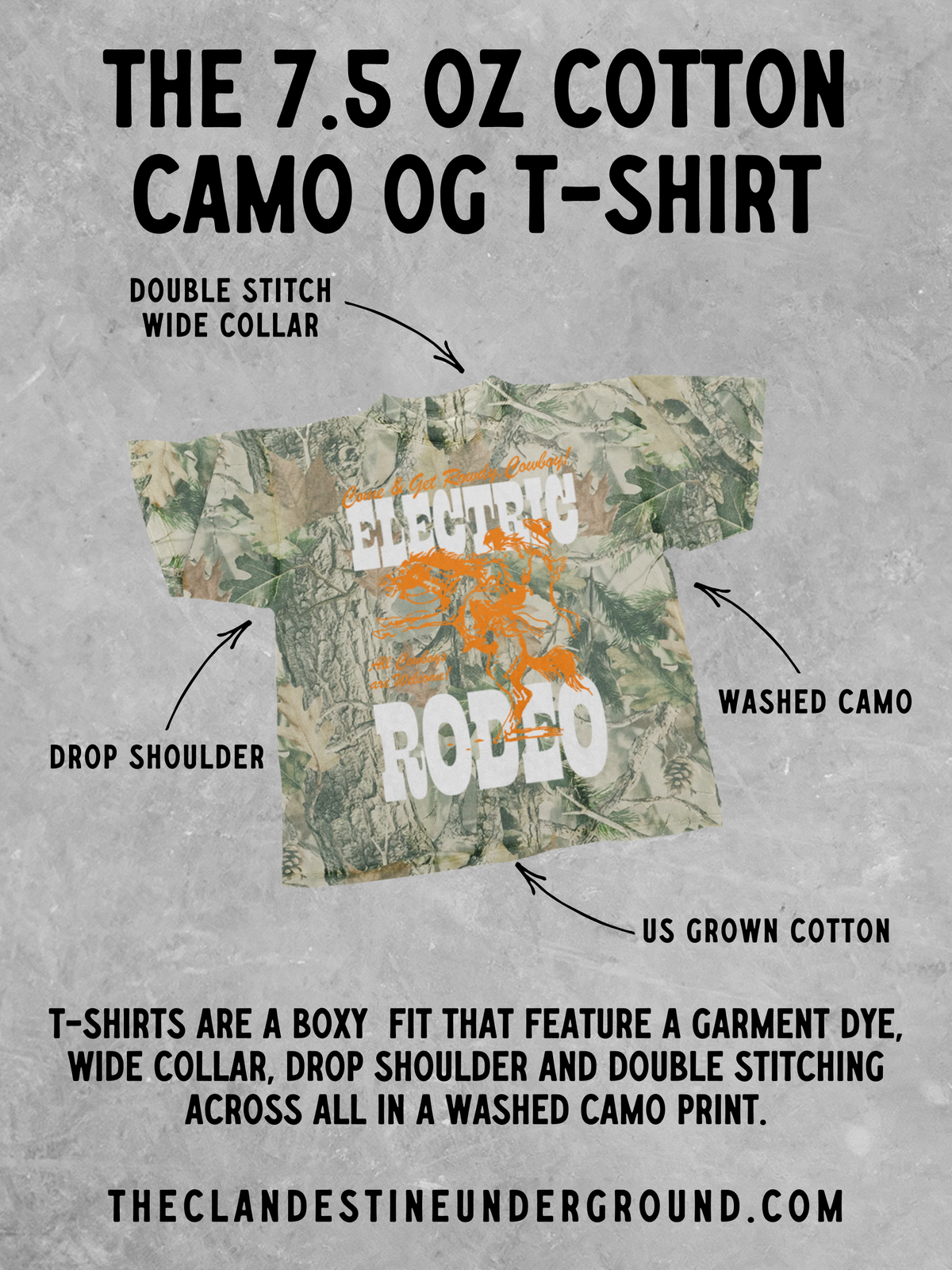 Mother, Star Detail Camo Western Boxy Cotton TShirt