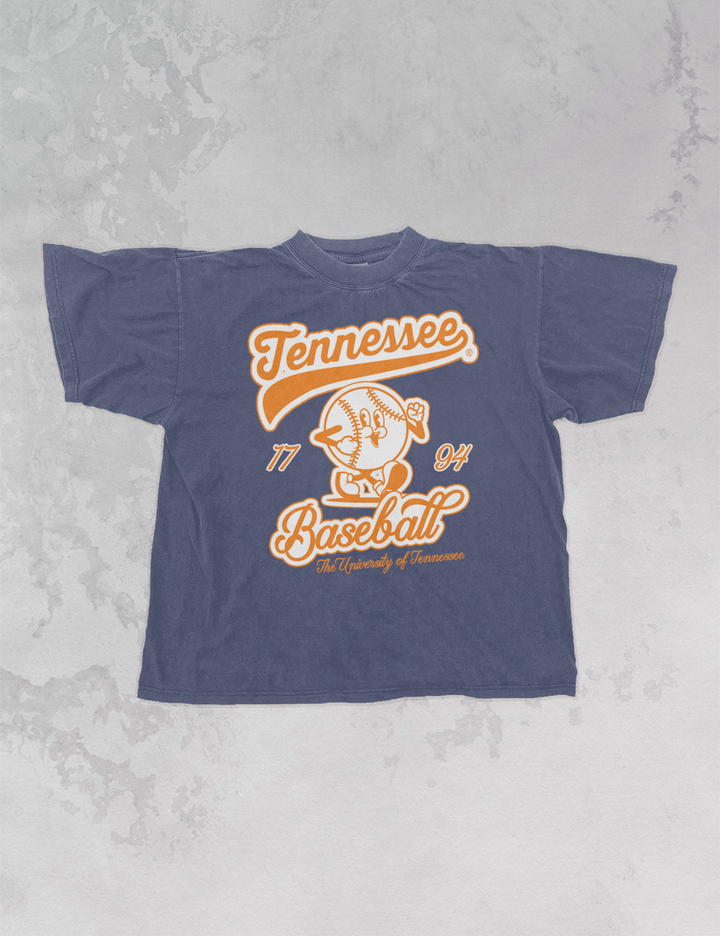 Underground Original Design: Tennessee Volunteers Baseball Cartoon Oversized TShirt