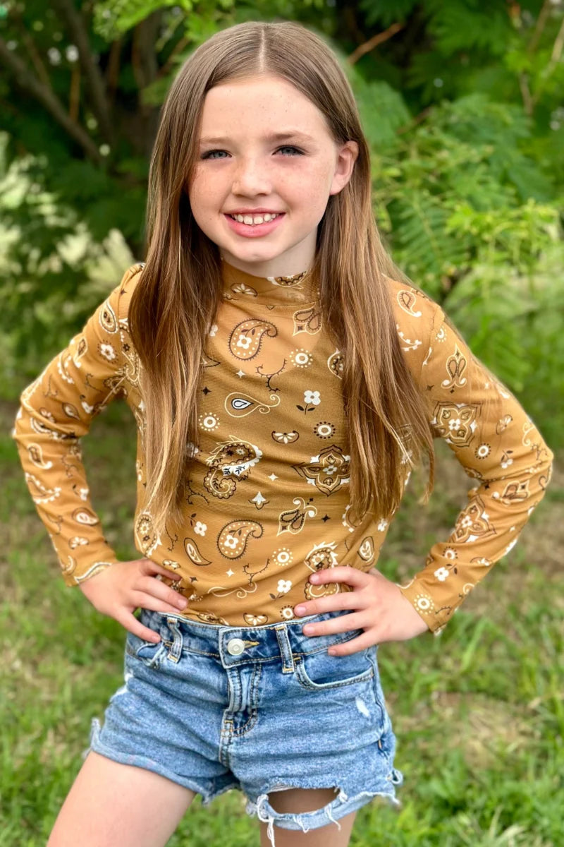 Minis Bandana Print Sheer Mesh Top | Kids