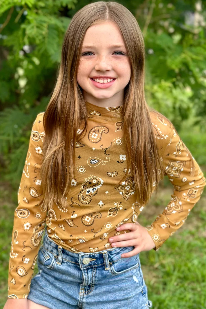 Minis Bandana Print Sheer Mesh Top | Kids