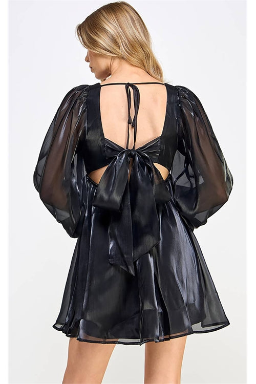 Shiny Black NYE Party Dress