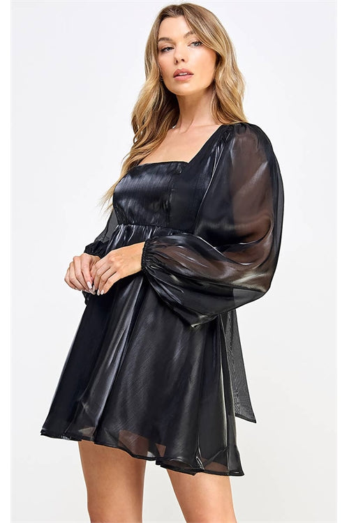 Shiny Black NYE Party Dress