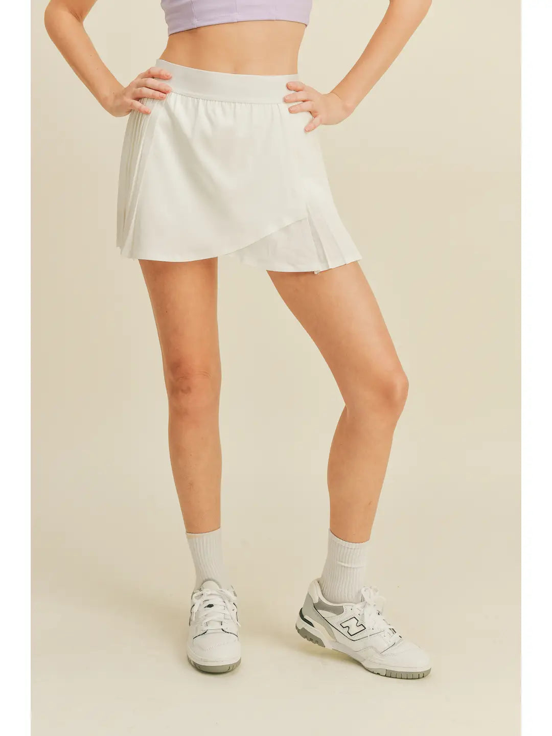 Pleated Tennis Wrap Skirt