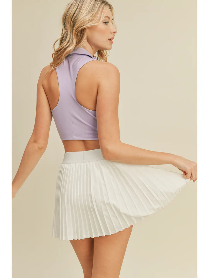 Pleated Tennis Wrap Skirt