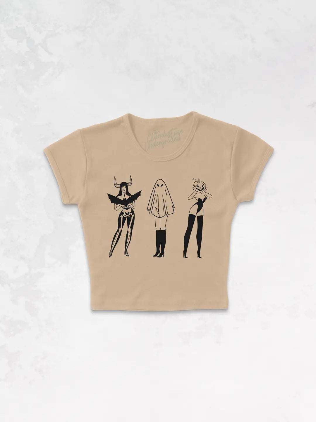 Underground Original Design: Three Ghoulish Girls, Halloween Micro-Ribbed Baby Tee