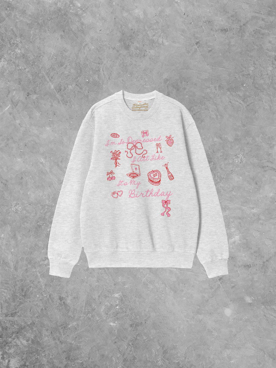 Underground Original Design: Act Like It's My Birthday, Icons Boxy Cotton Sweatshirt