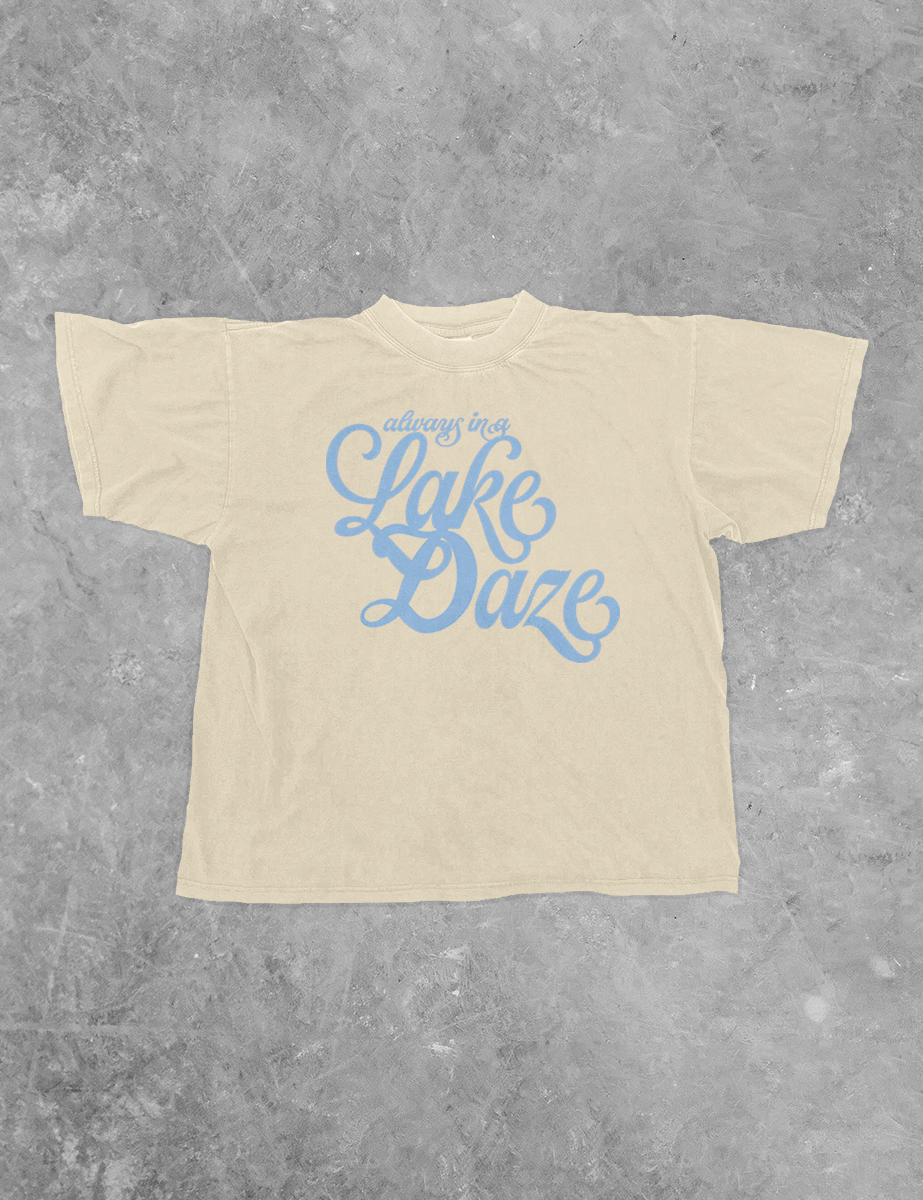 Underground Original Design: Always in a Lake Daze, Summer Boxy Cotton T-Shirt