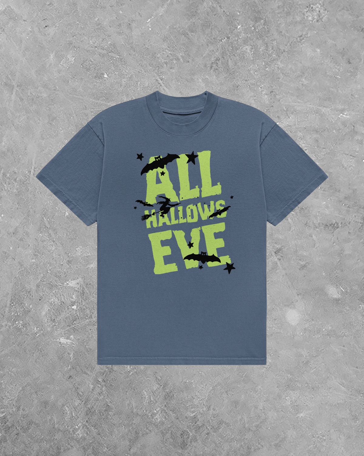 All Hallows Eve, Bats & Witches Halloween AA Boxy Cotton TShirt