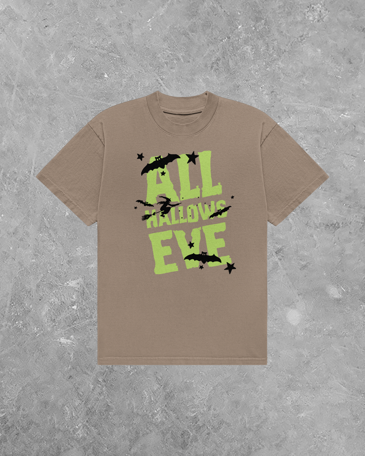 All Hallows Eve, Bats & Witches Halloween AA Boxy Cotton TShirt