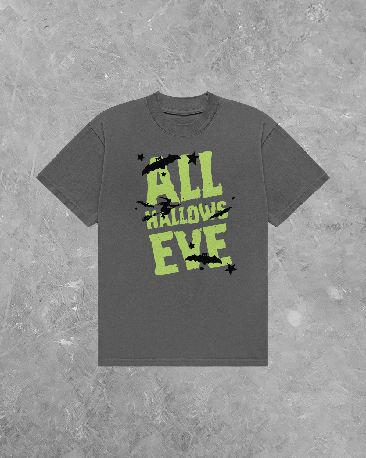 All Hallows Eve, Bats & Witches Halloween AA Boxy Cotton TShirt