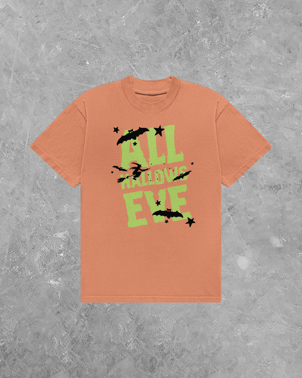 All Hallows Eve, Bats & Witches Halloween AA Boxy Cotton TShirt