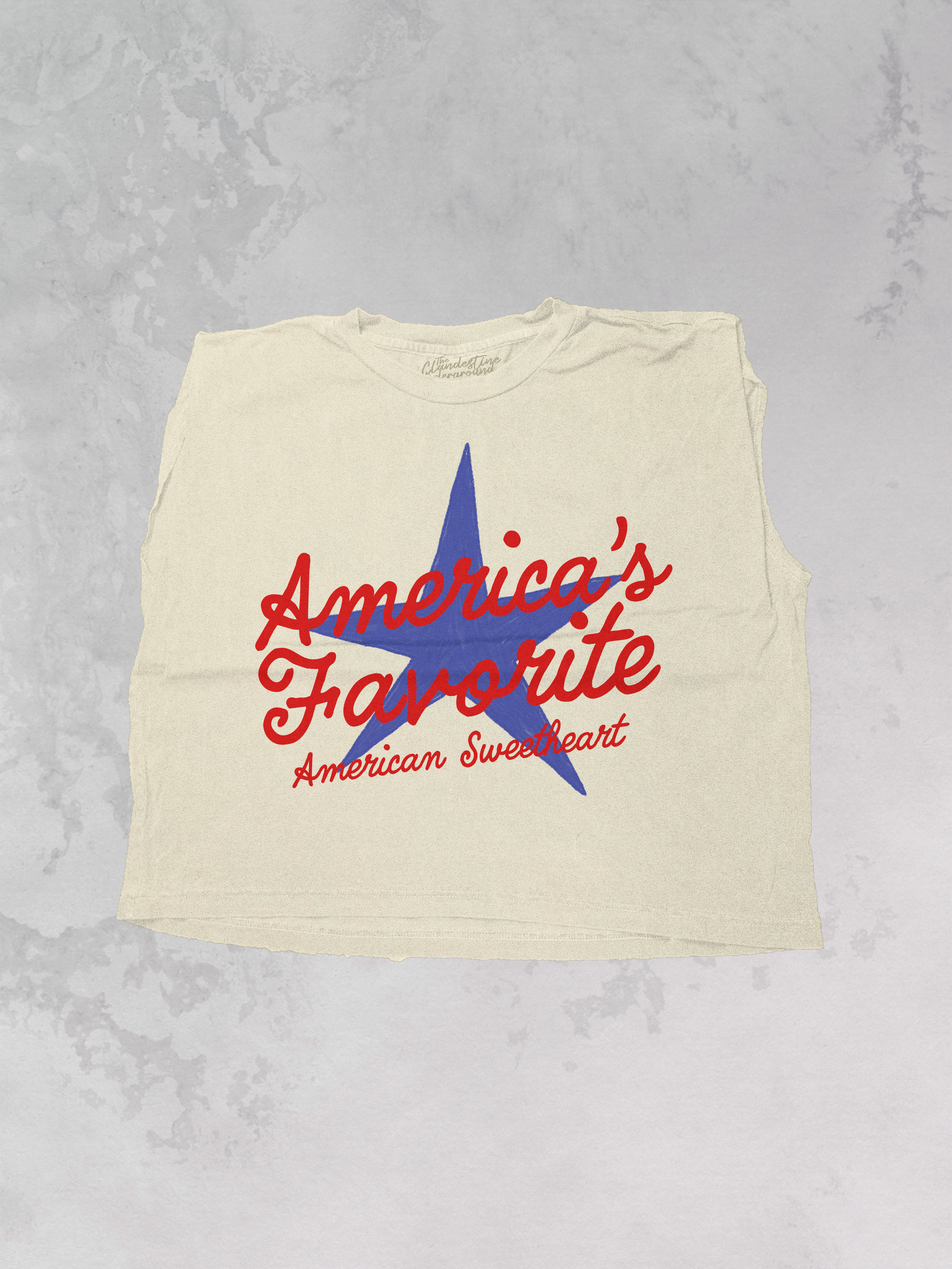 America's Favorite, American Sweetheart Cropped Muscle Tank