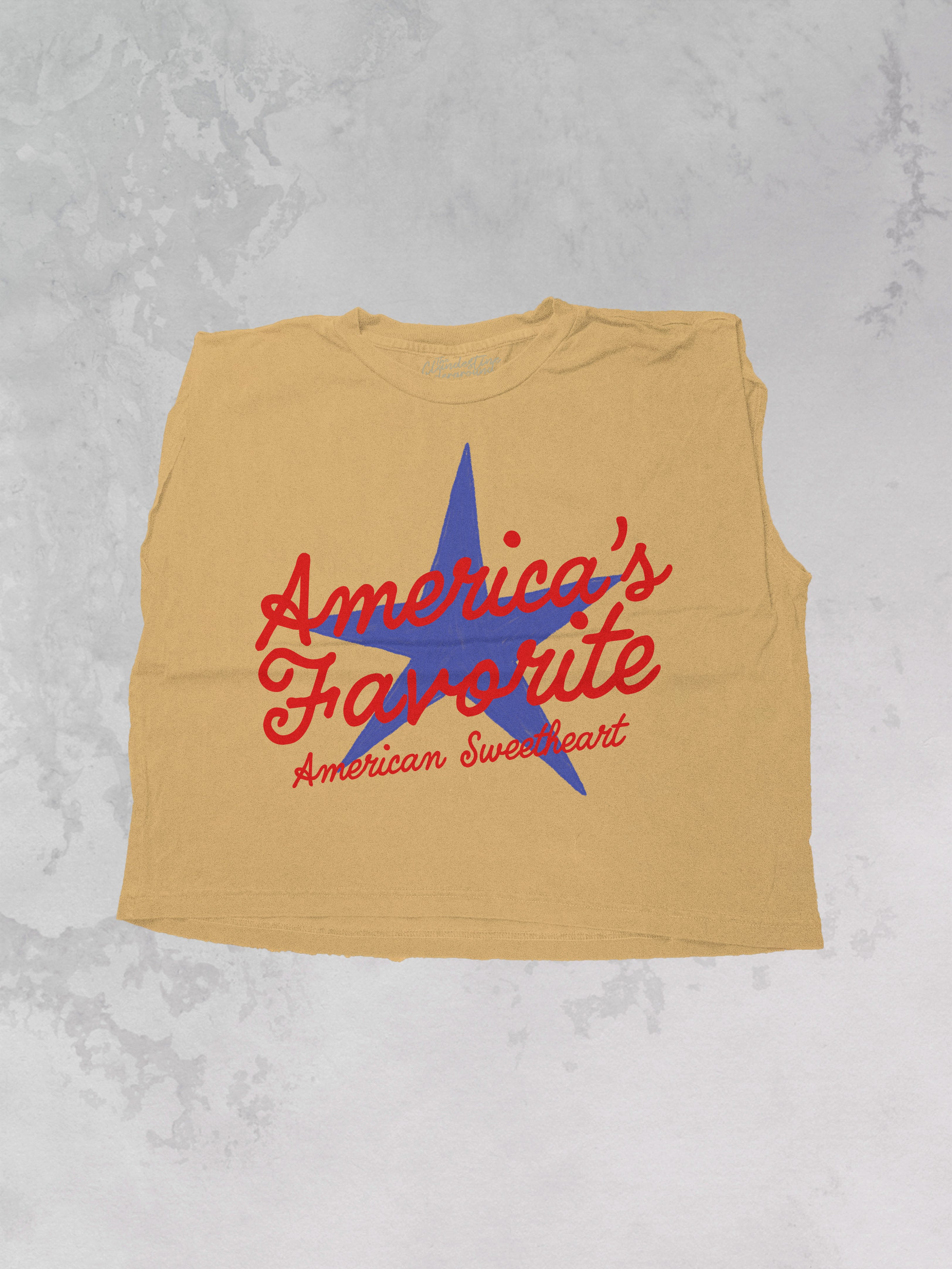 America's Favorite, American Sweetheart Cropped Muscle Tank