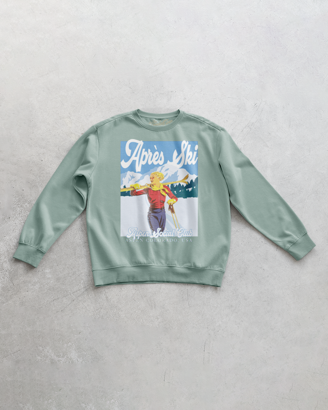 Underground Original Design: Apres Ski, Aspen Social Club Oversized 90's Sweatshirt