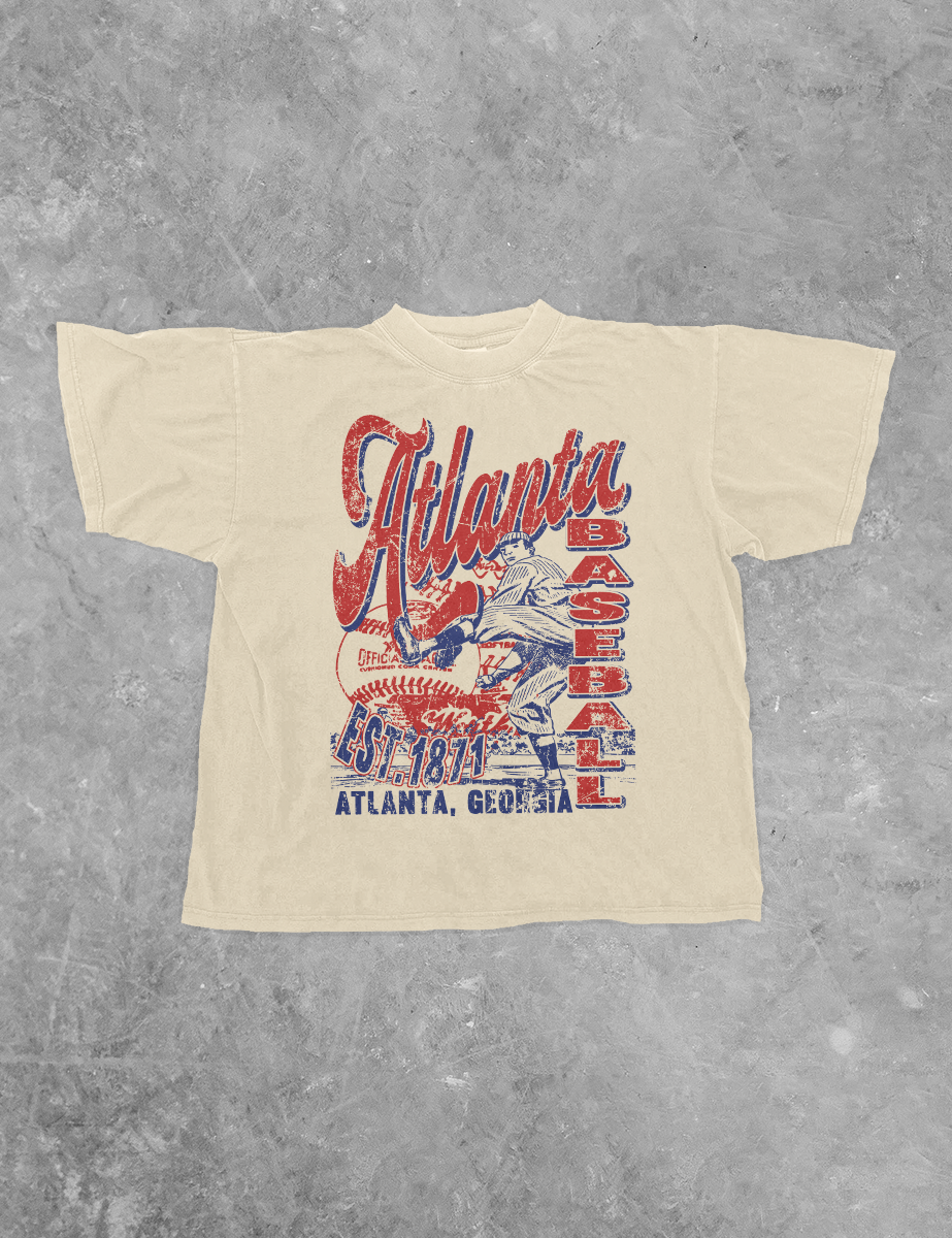 Underground Original Design: Atlanta Baseball, Game Day Boxy Cotton TShirt