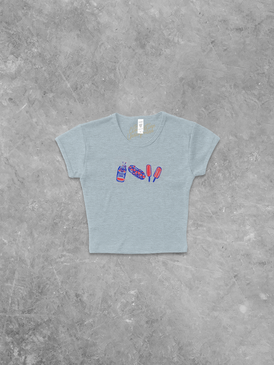 Underground Original Design: BBQ Summer Icons Micro-Ribbed Baby Tee