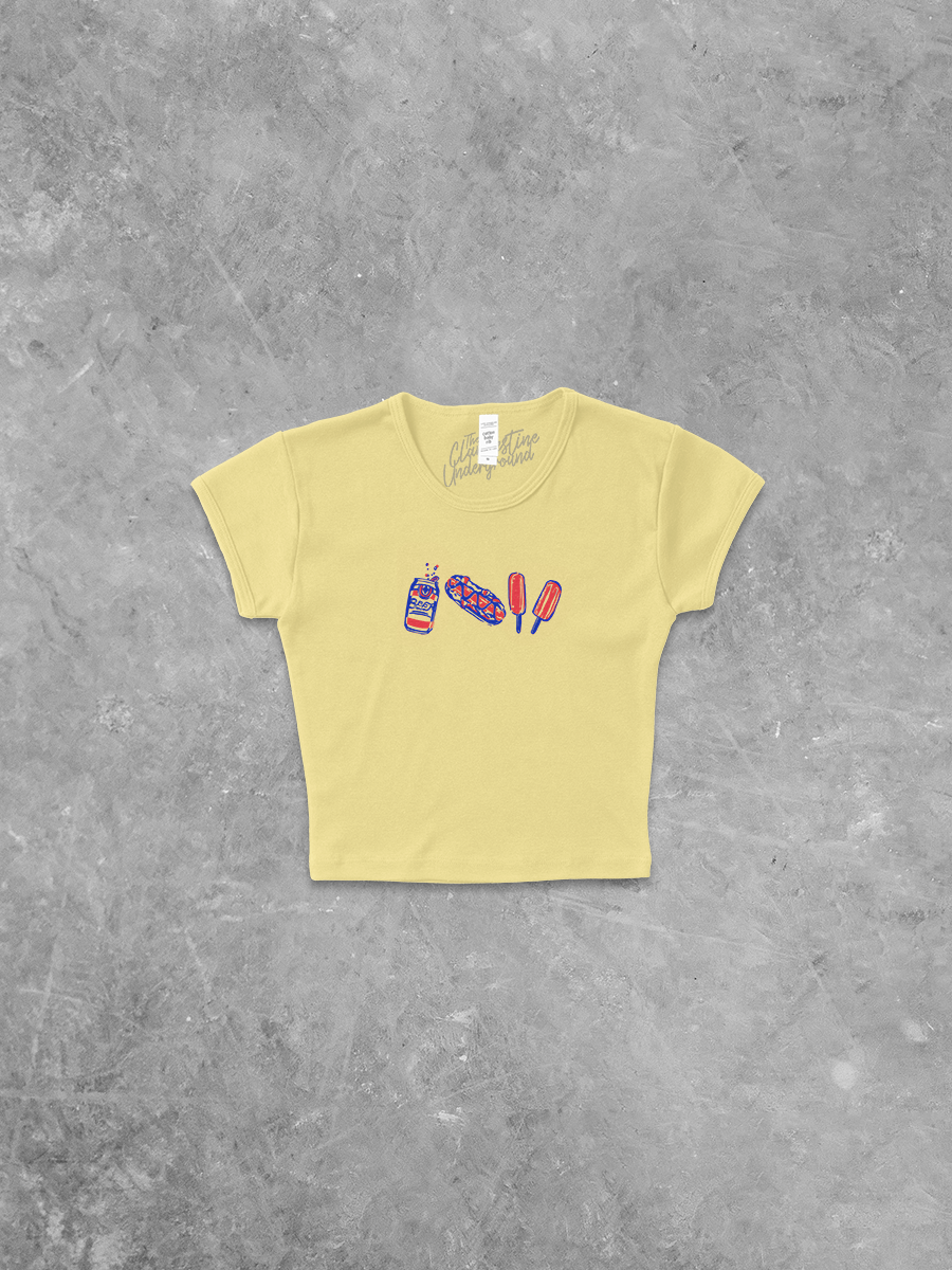 Underground Original Design: BBQ Summer Icons Micro-Ribbed Baby Tee