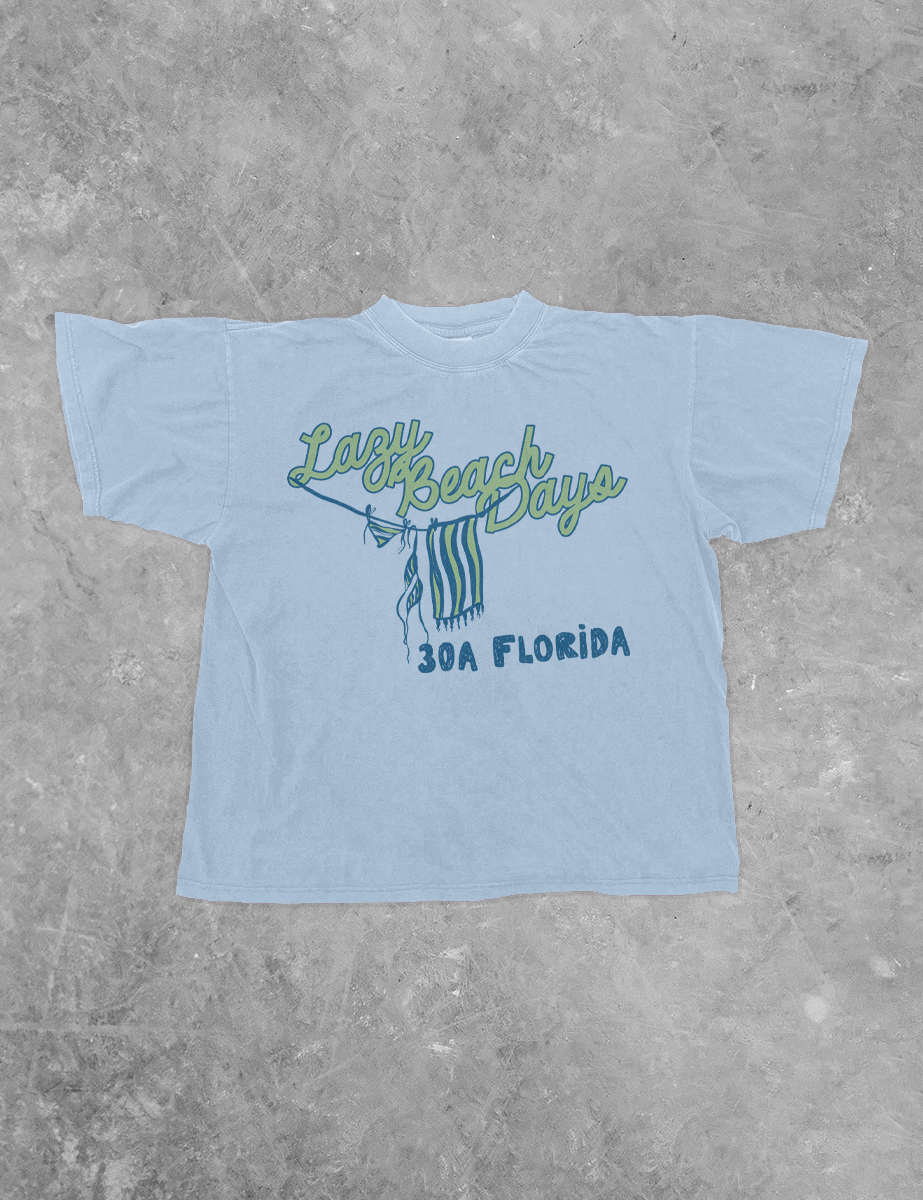 Lazy Beach Days, 30A Summer BC Boxy Cotton T-Shirt