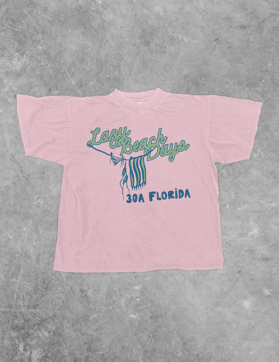 Lazy Beach Days, 30A Summer BC Boxy Cotton T-Shirt