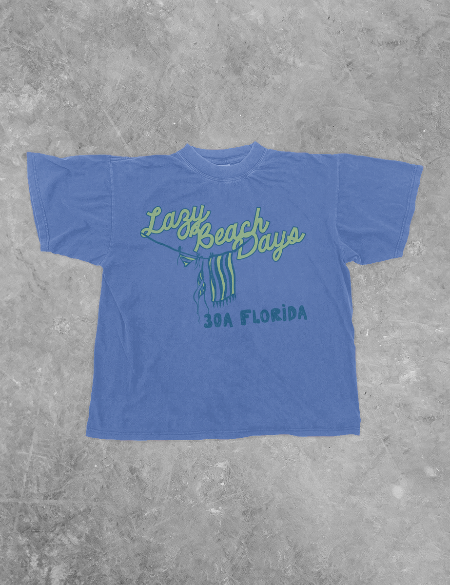 Lazy Beach Days, 30A Summer BC Boxy Cotton T-Shirt