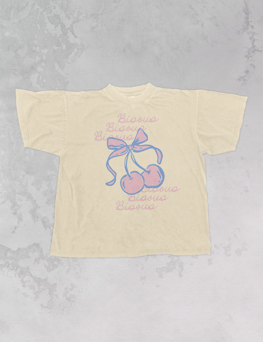 Underground Original Design: Bisous Bisous, Cherries Oversized T-Shirt