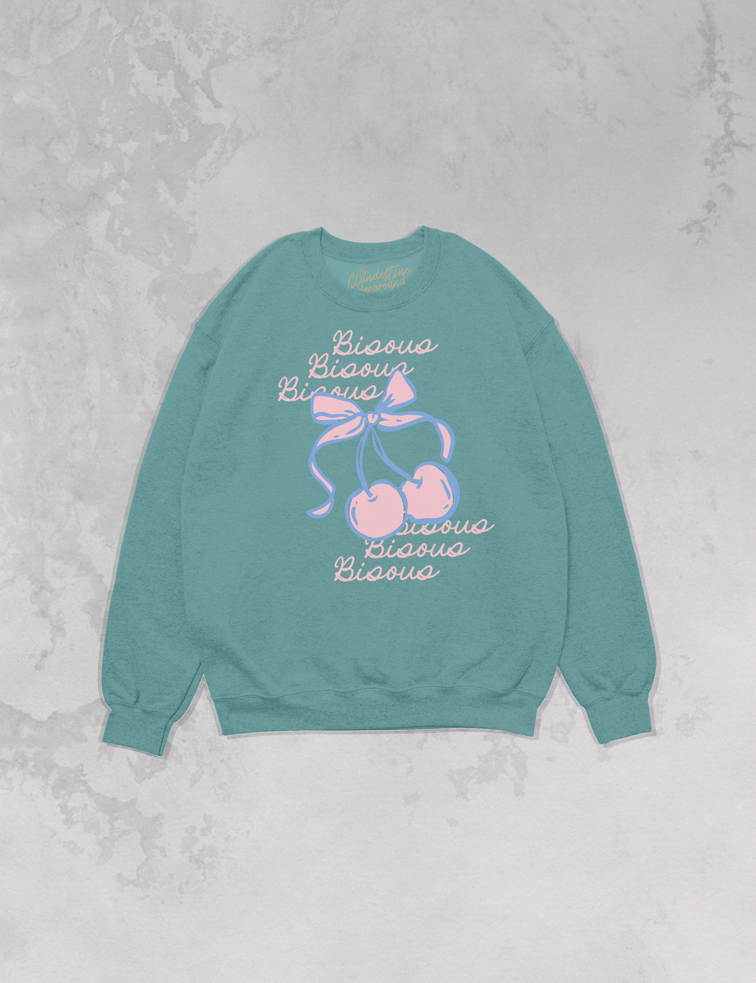 Underground Original Design: Bisous Bisous, Cherries Oversized Sustainable Sweatshirt