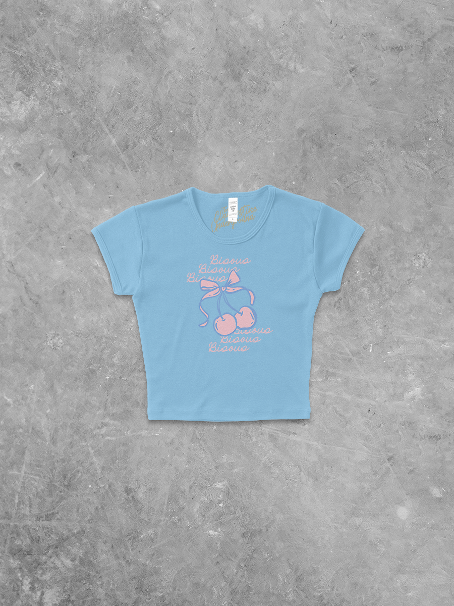 Underground Original Design: Bisous Bisous, Cherries Micro-Ribbed Baby Tee