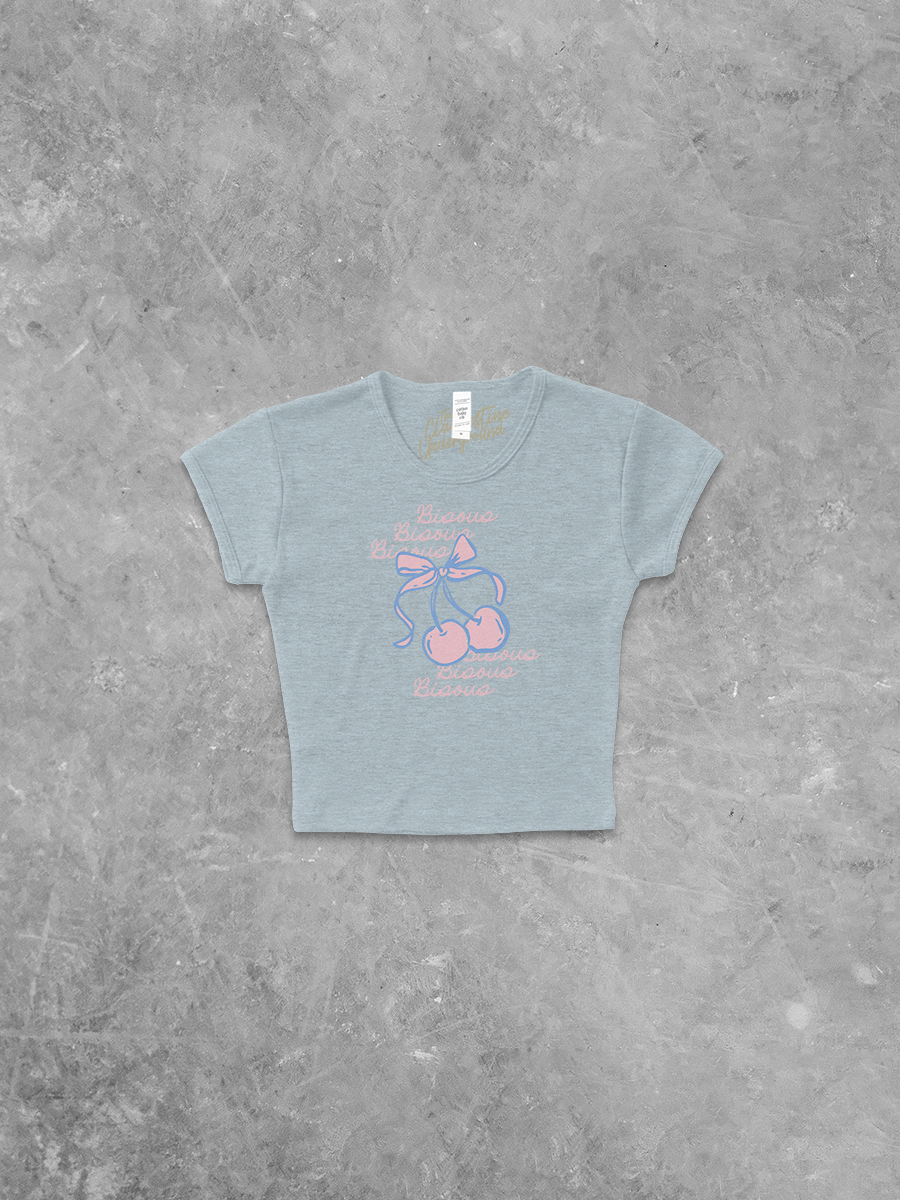 Underground Original Design: Bisous Bisous, Cherries Micro-Ribbed Baby Tee